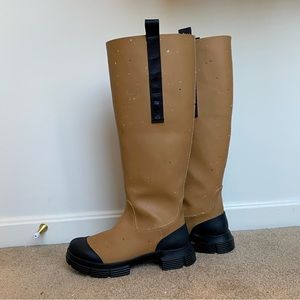Ganni Recycled Rubber Tall Country Boots
